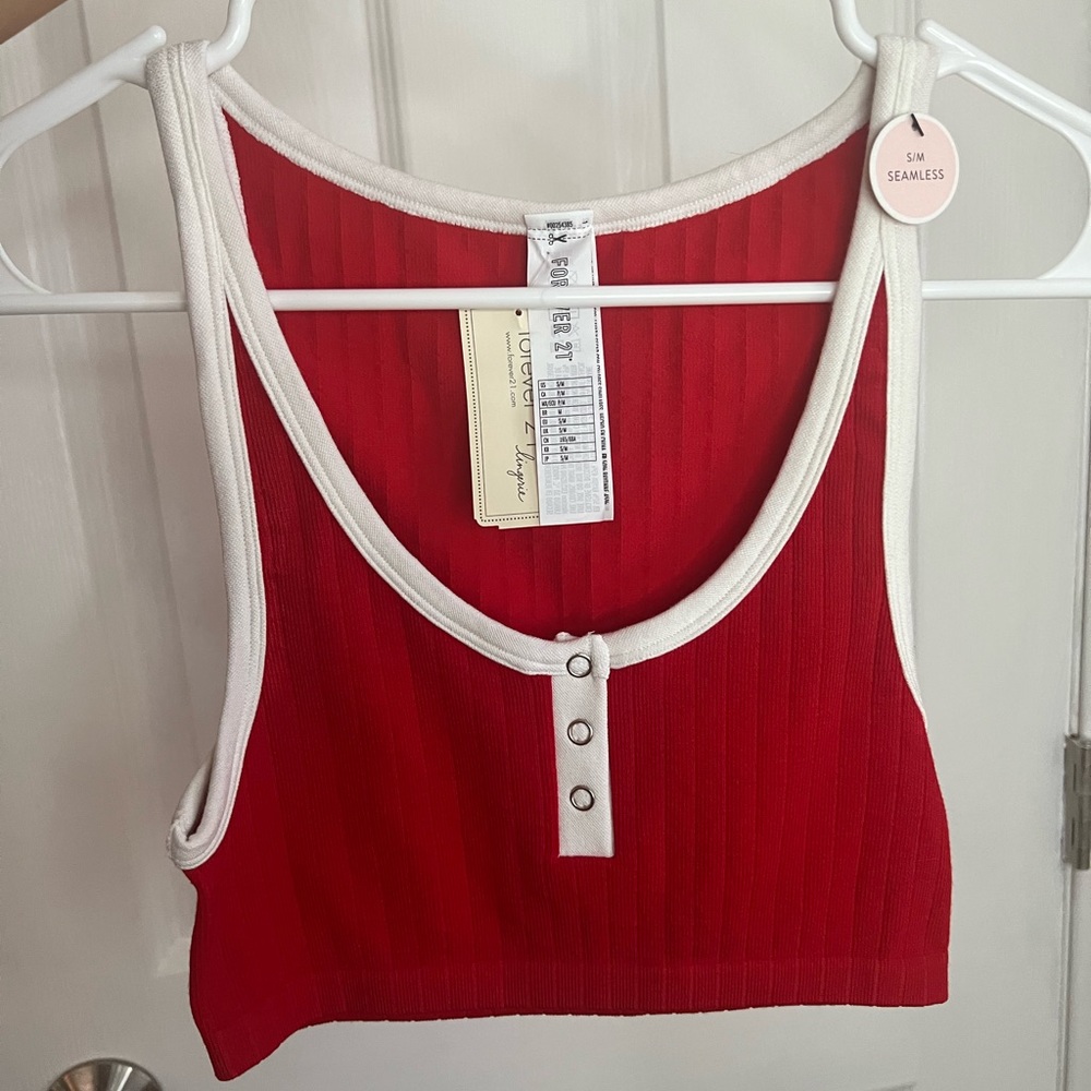 Forever 21 red crop top tank brand new